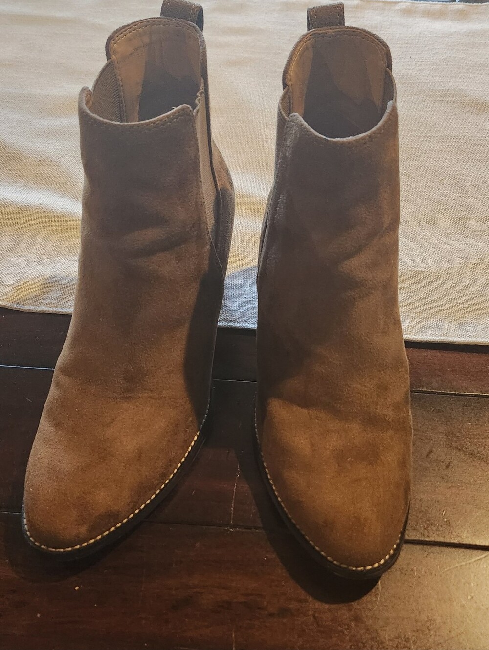 J.Crew Rory Microsuede Heeled Boots Rich Walnut Size 8.5